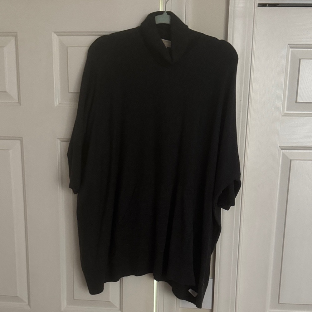 Michael Kors Charcoal Knit Turtleneck Poncho